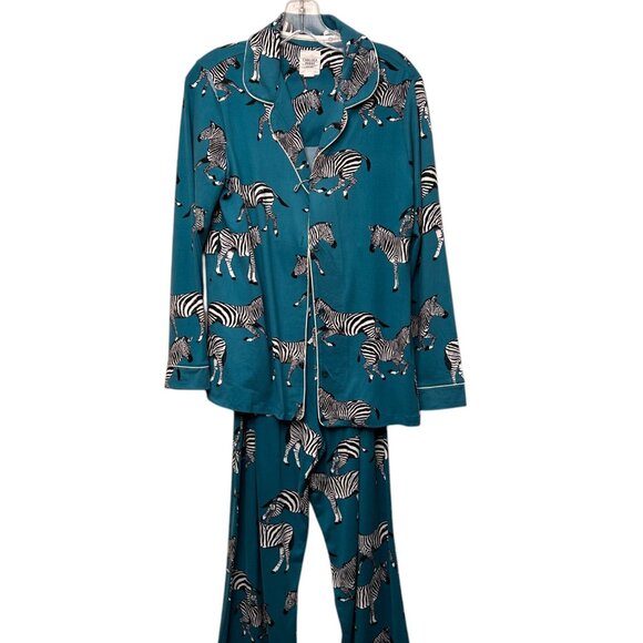 Chelsea Peers Zebra Print Women's Pajama Set - Picture 1 of 7